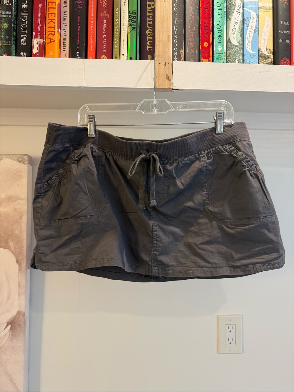 Hollister Charcoal Gray Drawstring Skort Shorts